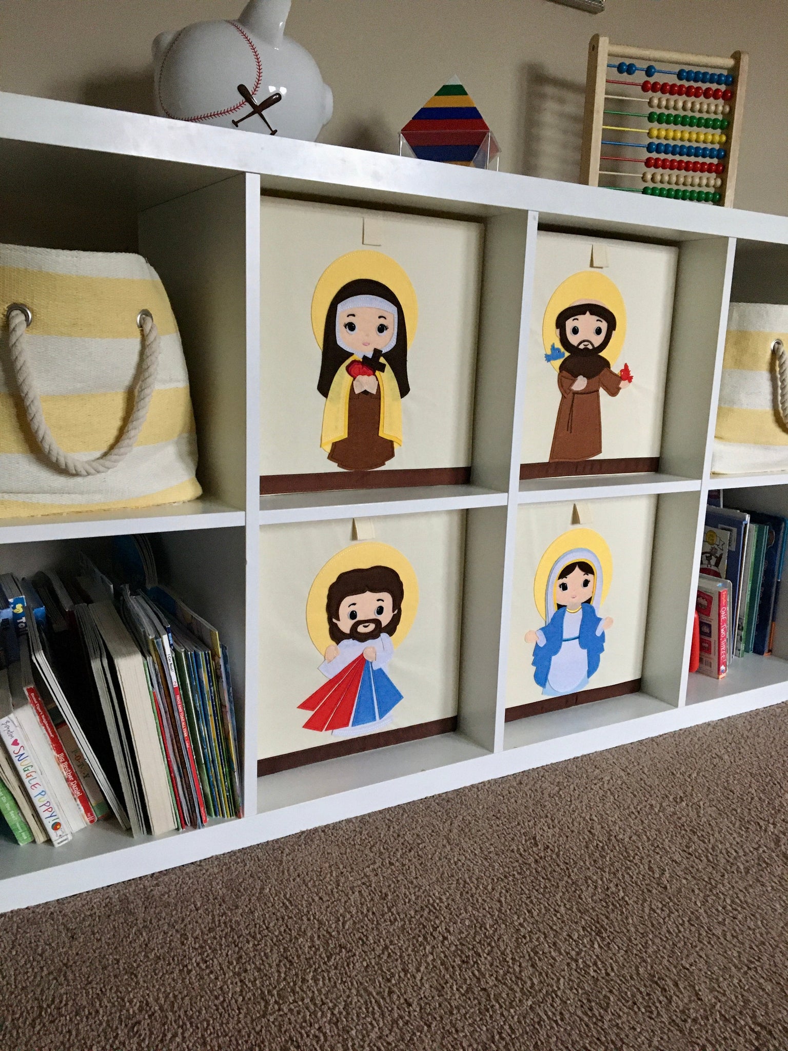 Saint Storage Bins, Catholic Home Decor, Catholic Saint Toy