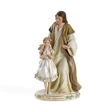 First Communion Gift for Girls Jesus Praying with Child Statue