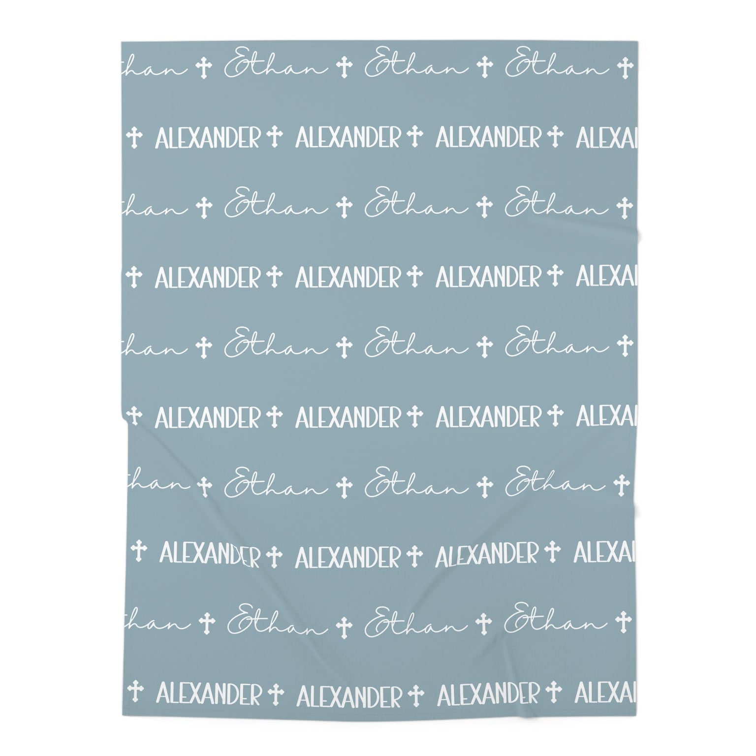 Personalized Blue Baby Name Swaddle Blanket