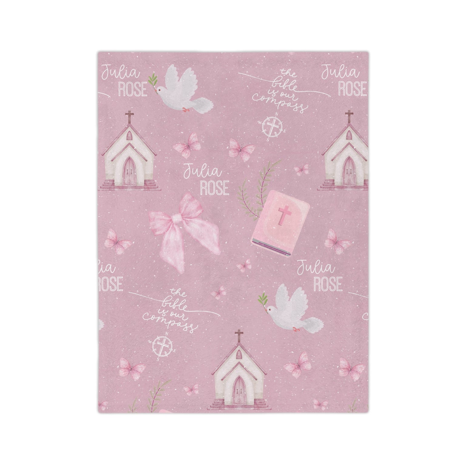 Personalized Bible is Our Compass Minky Blanket