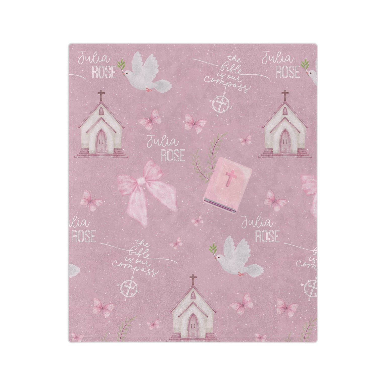 Personalized Bible is Our Compass Minky Blanket