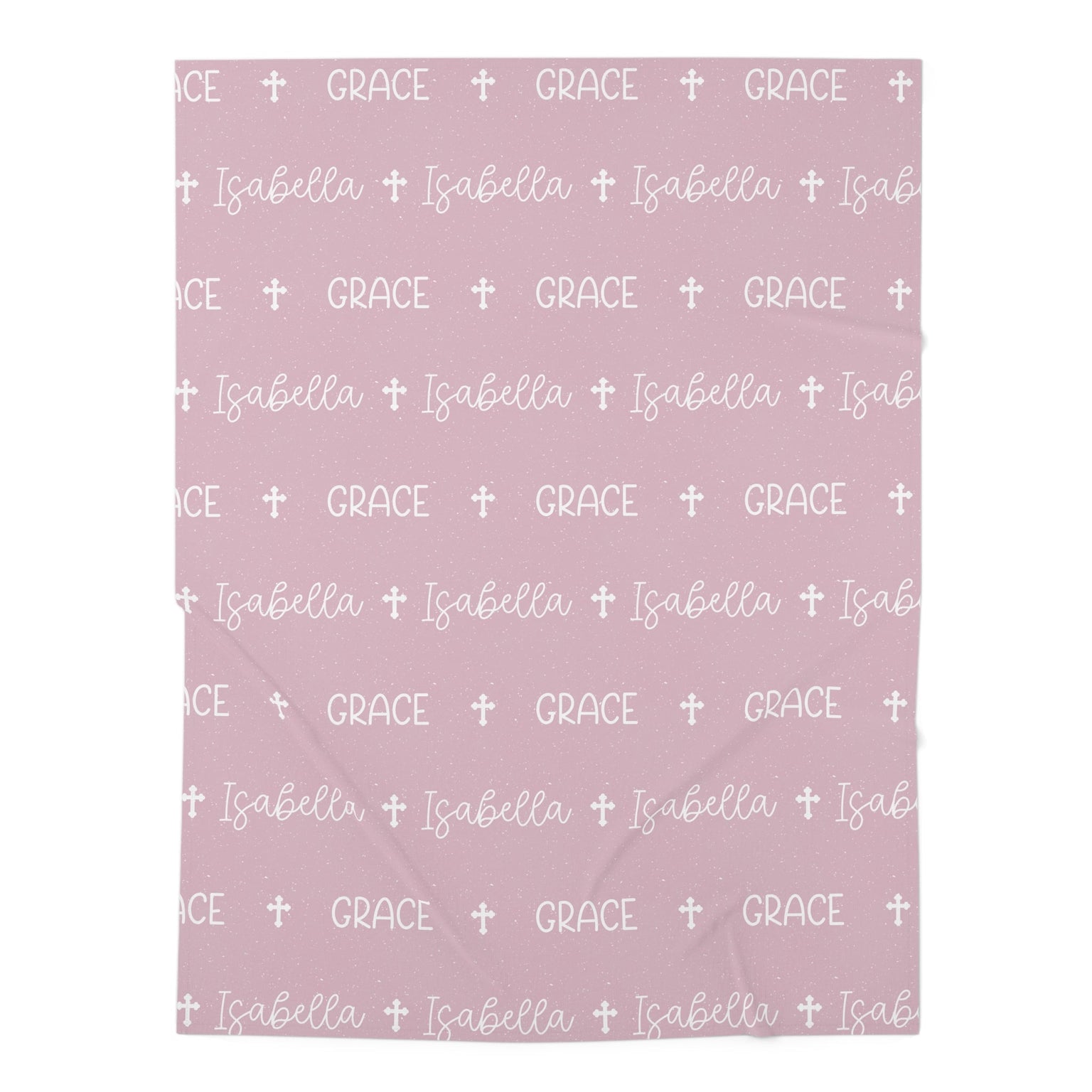 Personalized Pink Baby Name Swaddle Blanket