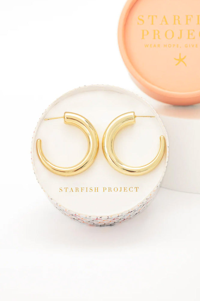 Fair-Trade Gold Eternity Earrings