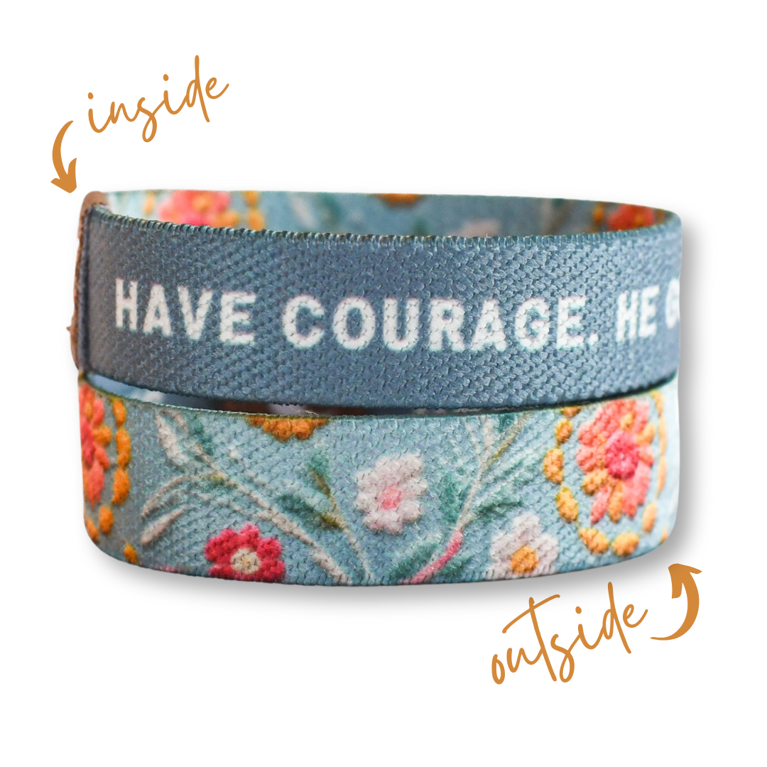 Have Courage Blue Floral Kids TruthBand