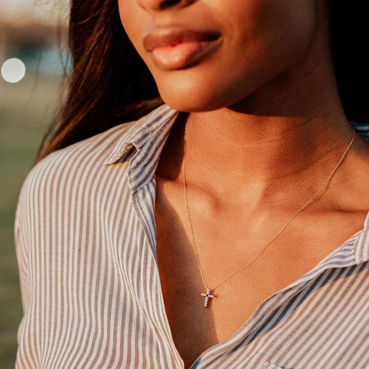 Heart of Mary Diamond and Sapphire Necklace