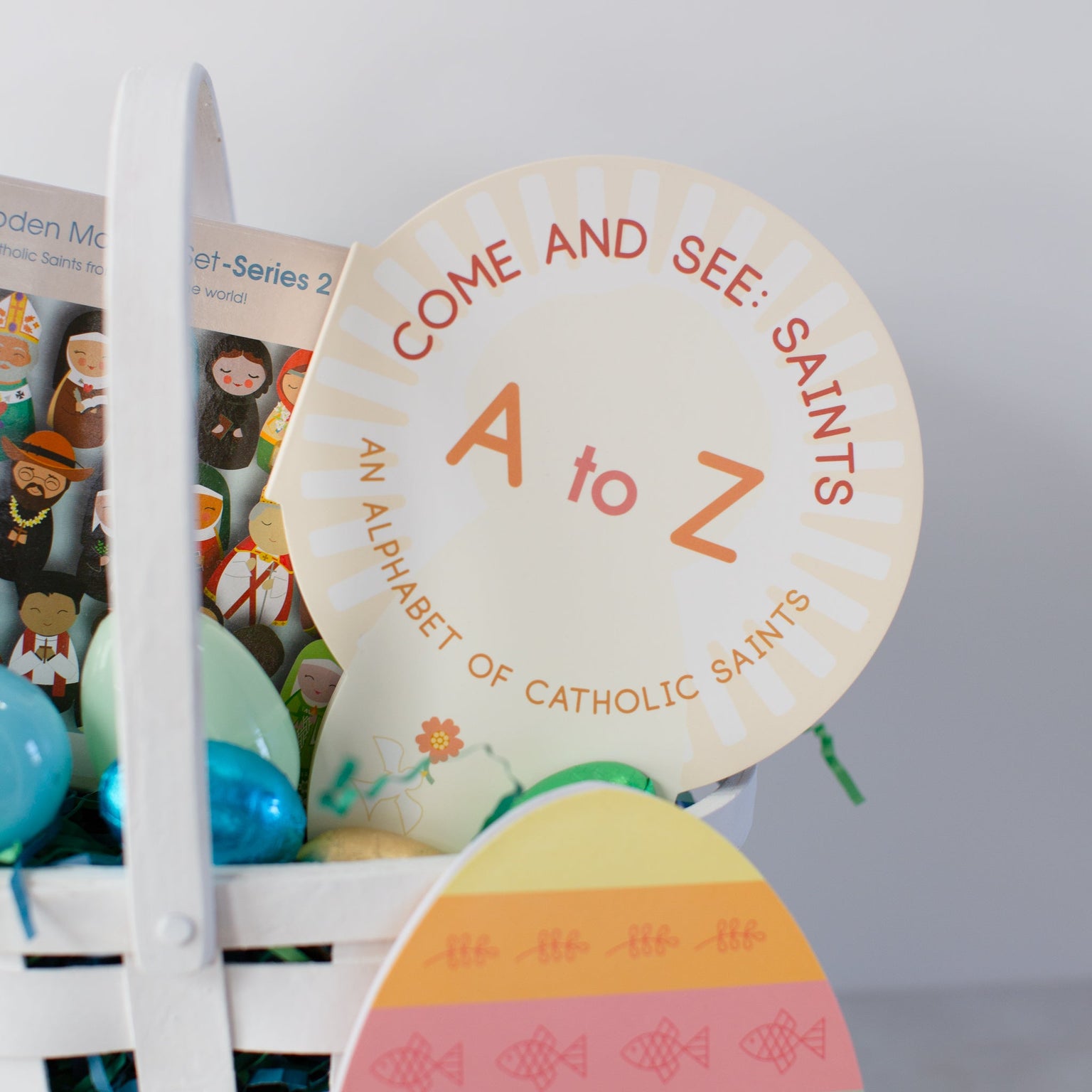 Come and See: Saints A to Z - An Alphabet of Catholic Saints - shaped board book