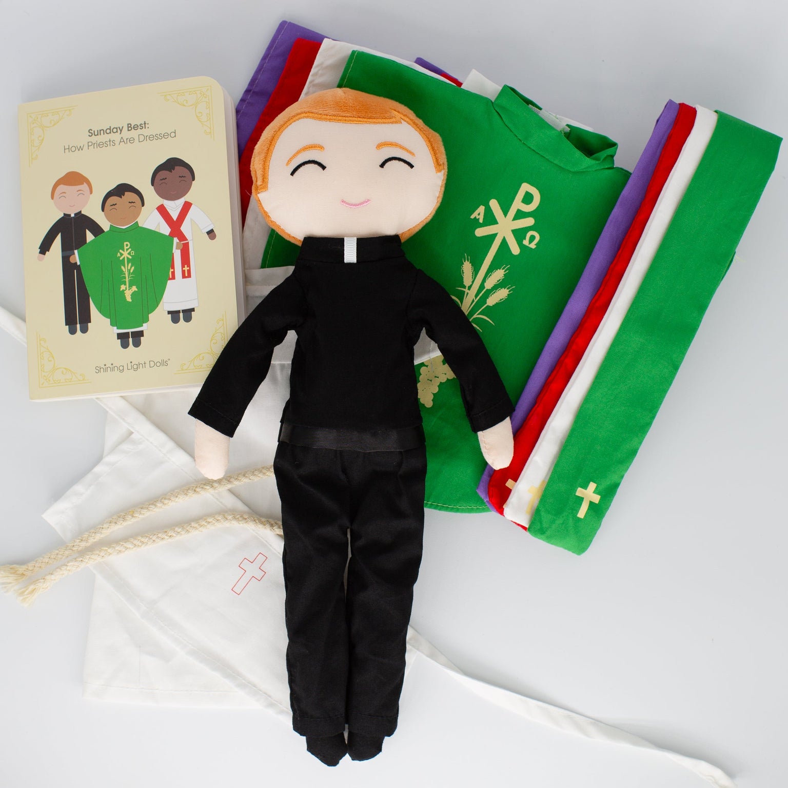 Father Paul Catholic Priest Rag Doll 14 Piece Set