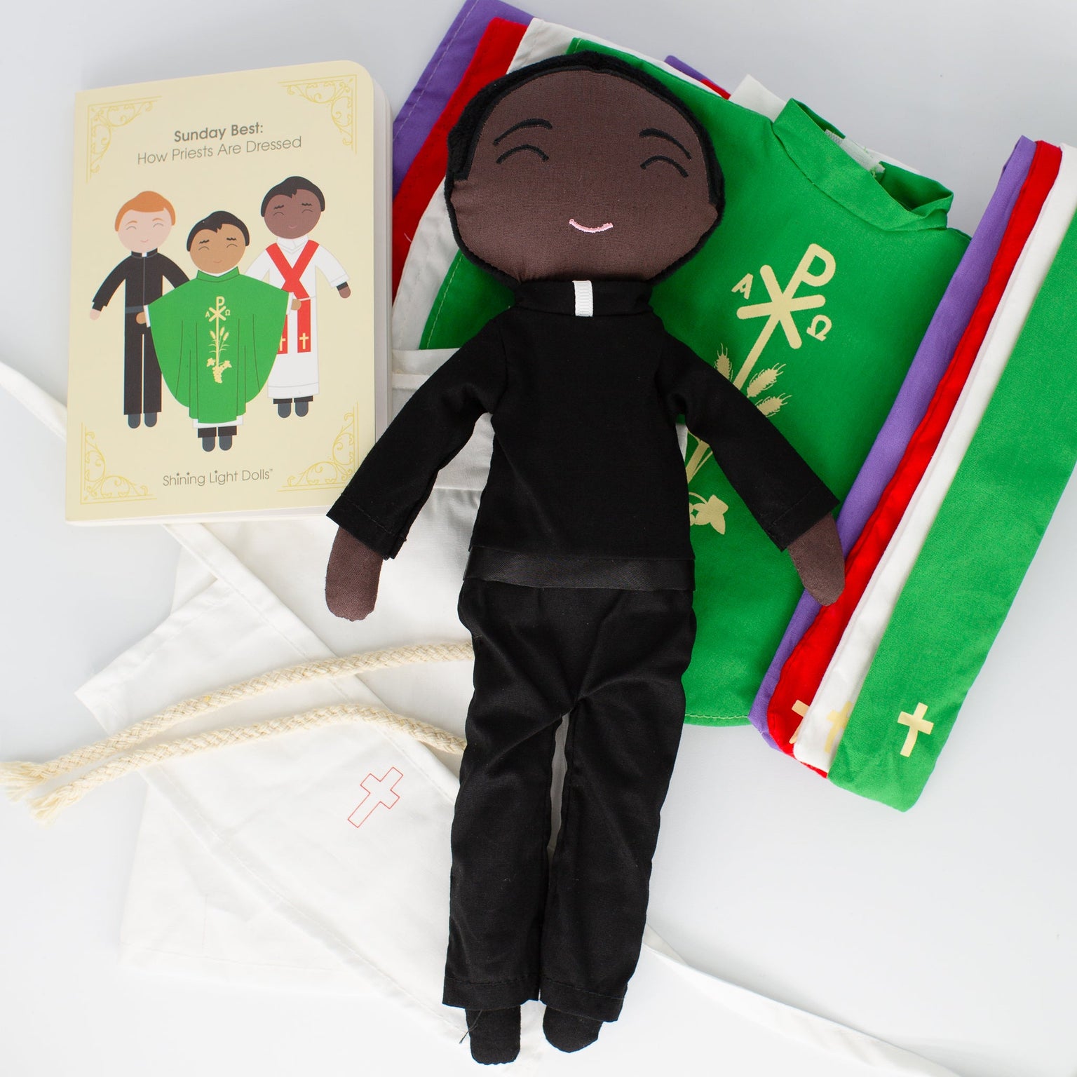 Father John Catholic Priest Rag Doll 14 Piece Set