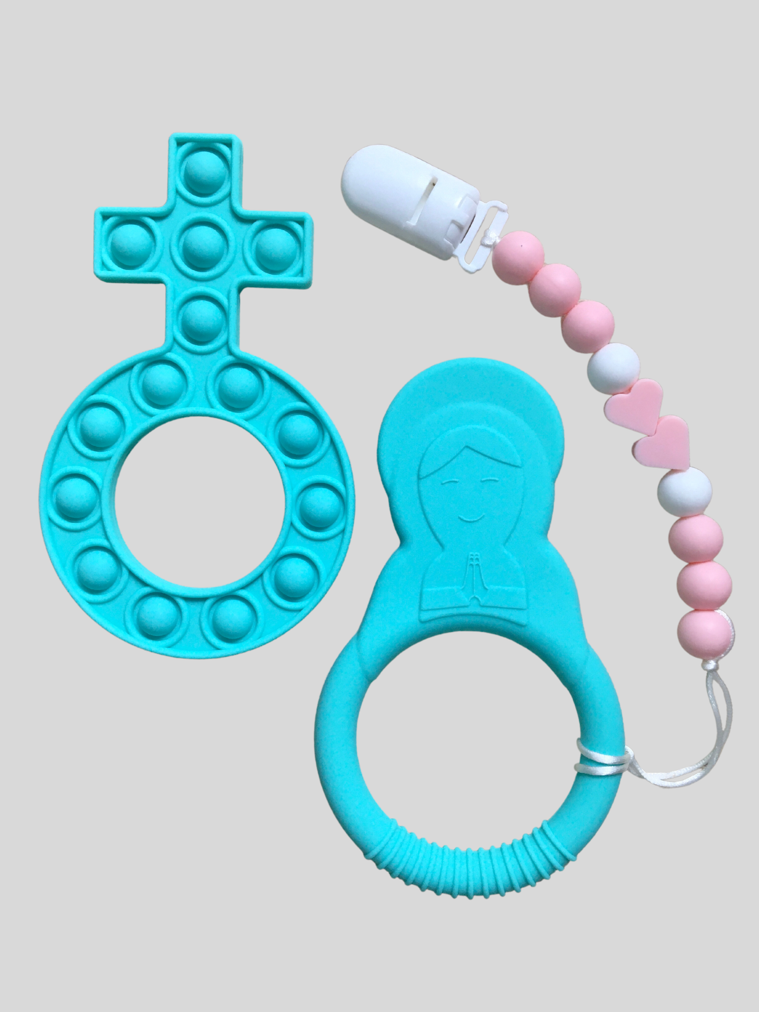Mary Silicone Teether, Blessed Mother Toy Mary Silicone Teether, Blessed Mother Toy