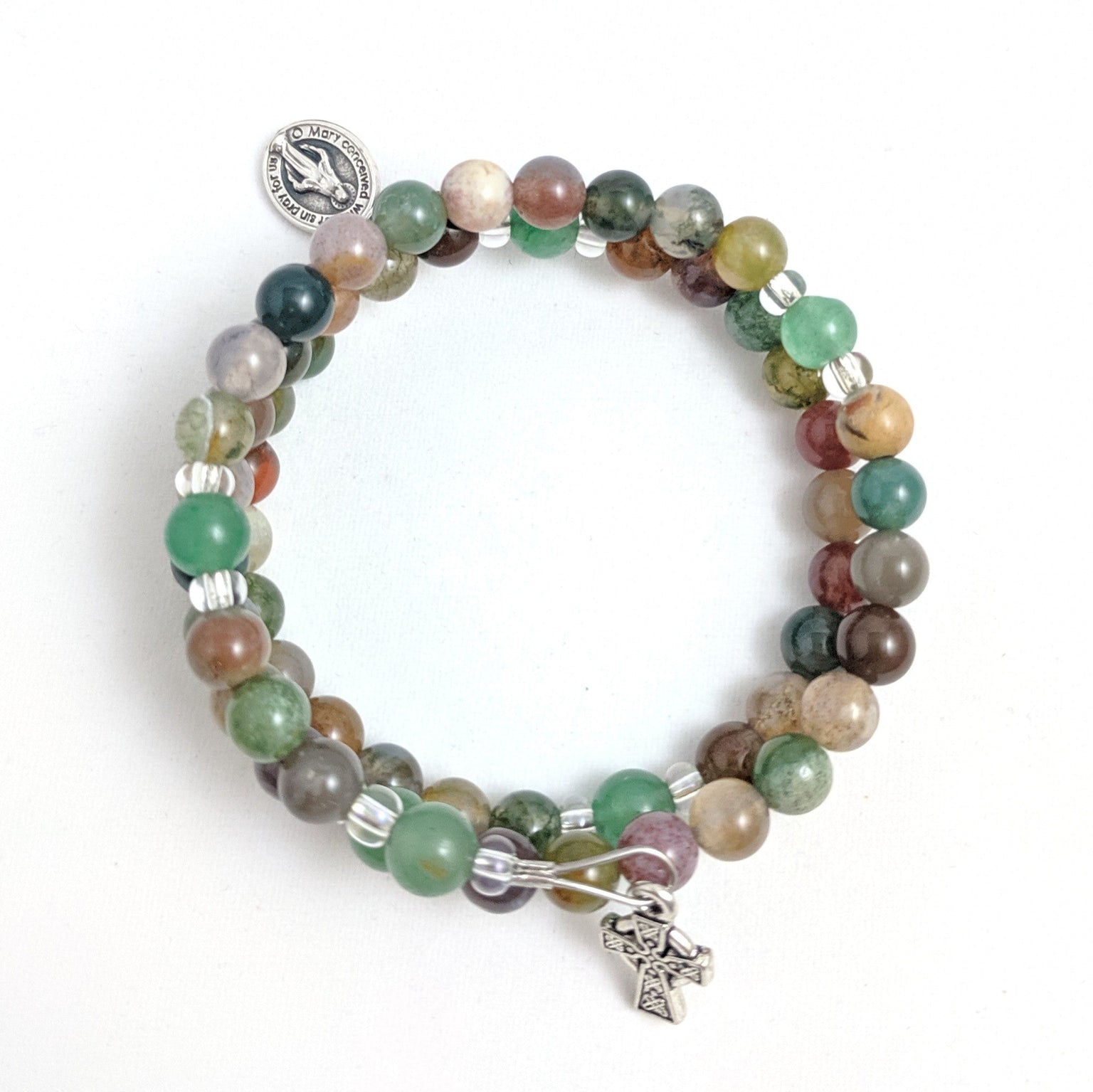 Precious Feet Celtic Fields of Grace Rosary Bracelet Wrap