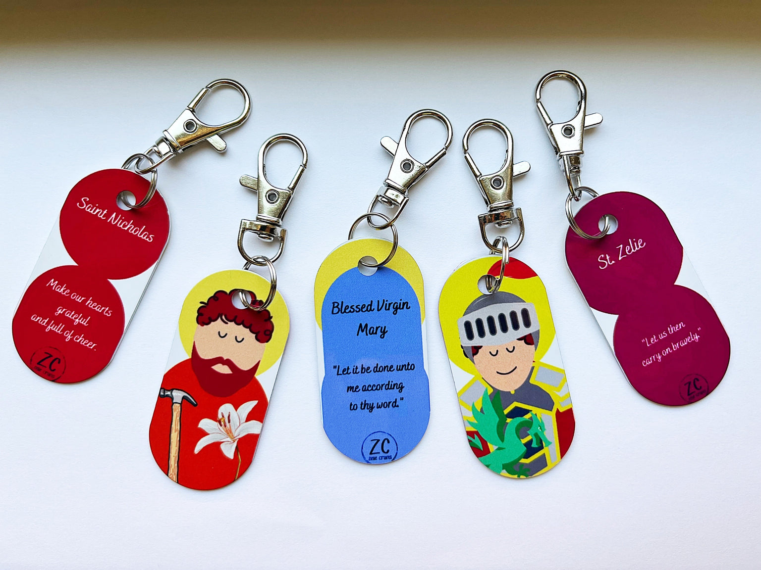 Saint Key chains/Bag Clips