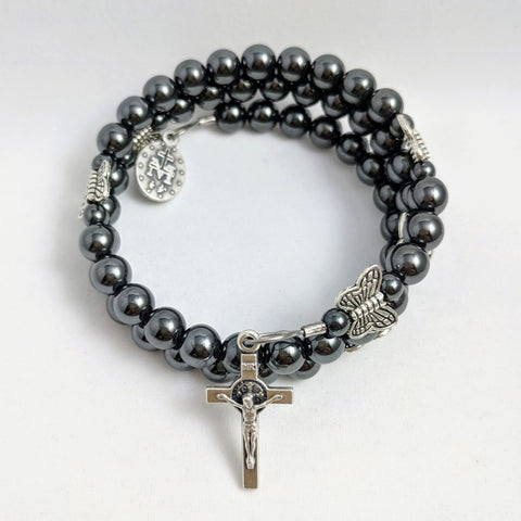 Precious Feet Butterfly Rosary Bracelet Wrap