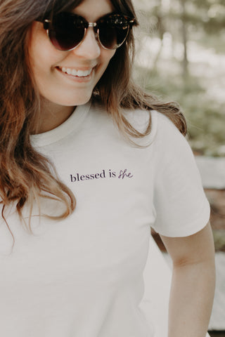 Blessed Is She Classic White Tee