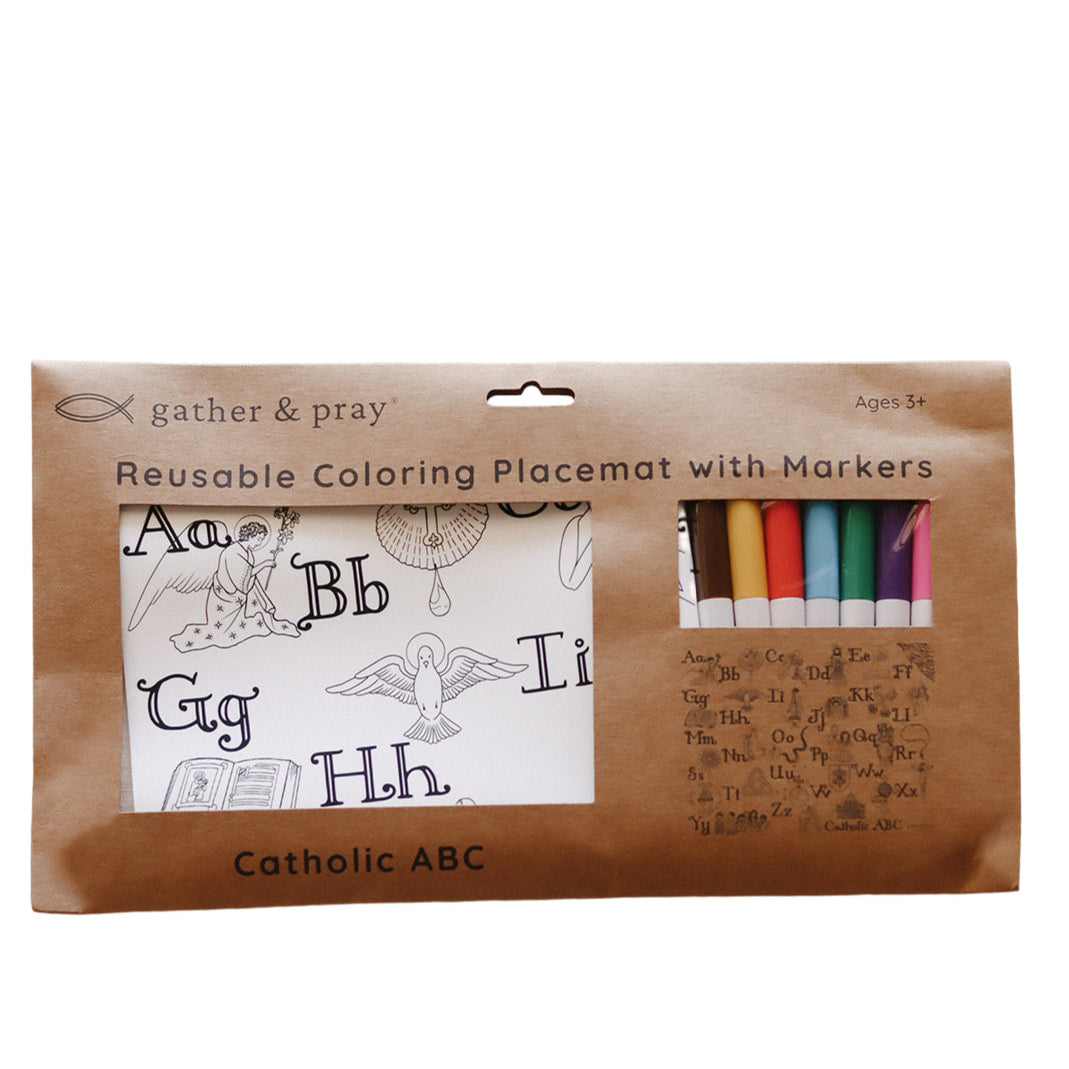 Catholic ABC Reusable Coloring Placemat