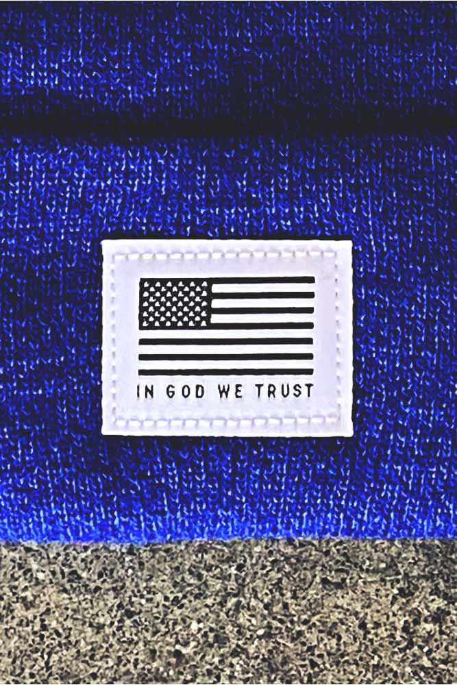 Royal Blue God We Trust Beanie