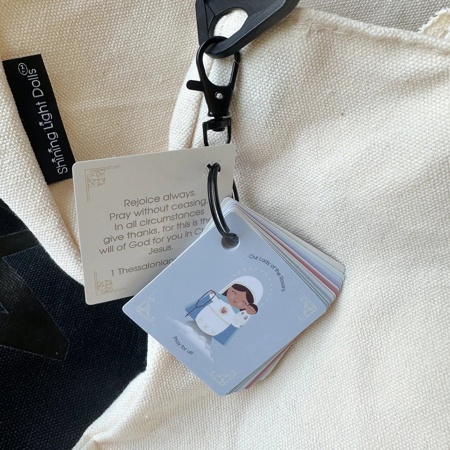 Pocket Prayers Waterproof Catholic Prayer Card Keychain Set