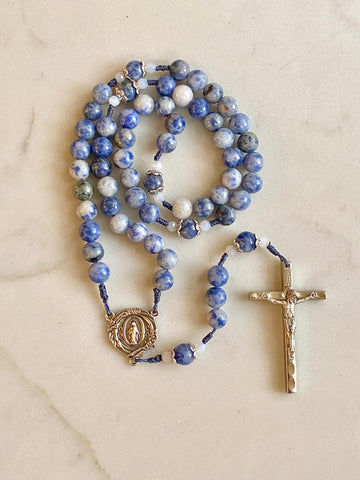 Handmade Snowflake Sodalite Gemstone Rosary