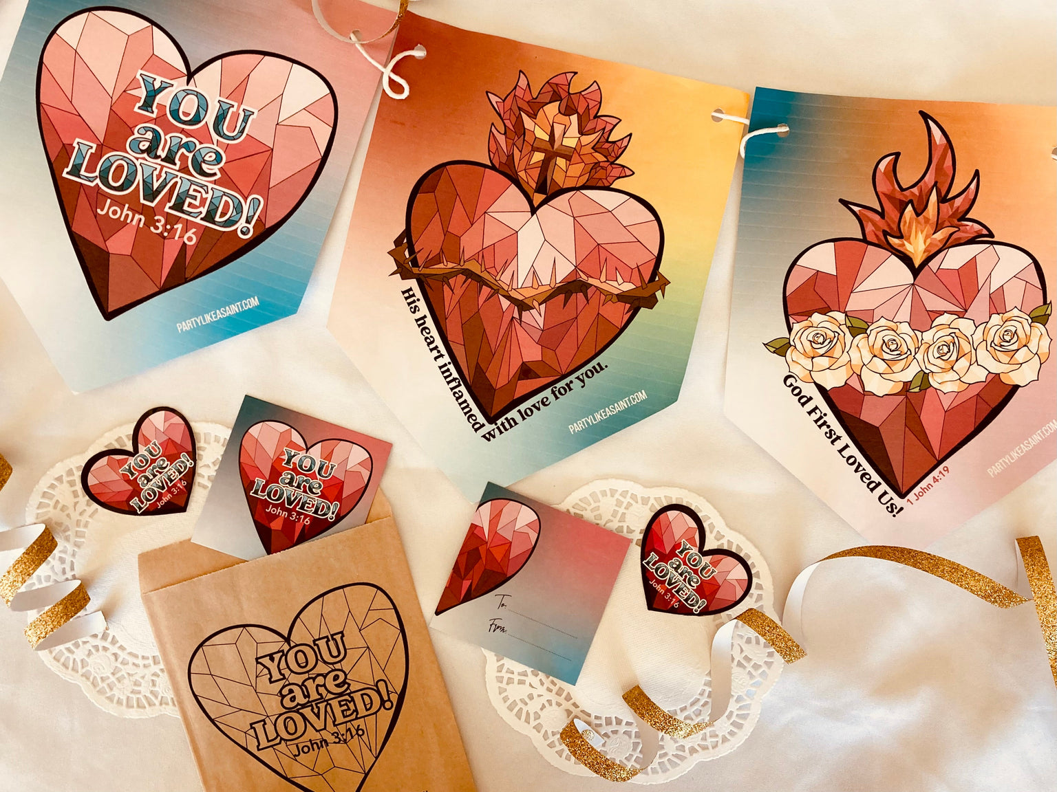 You Are Loved Heart Valentine's Day Party Package