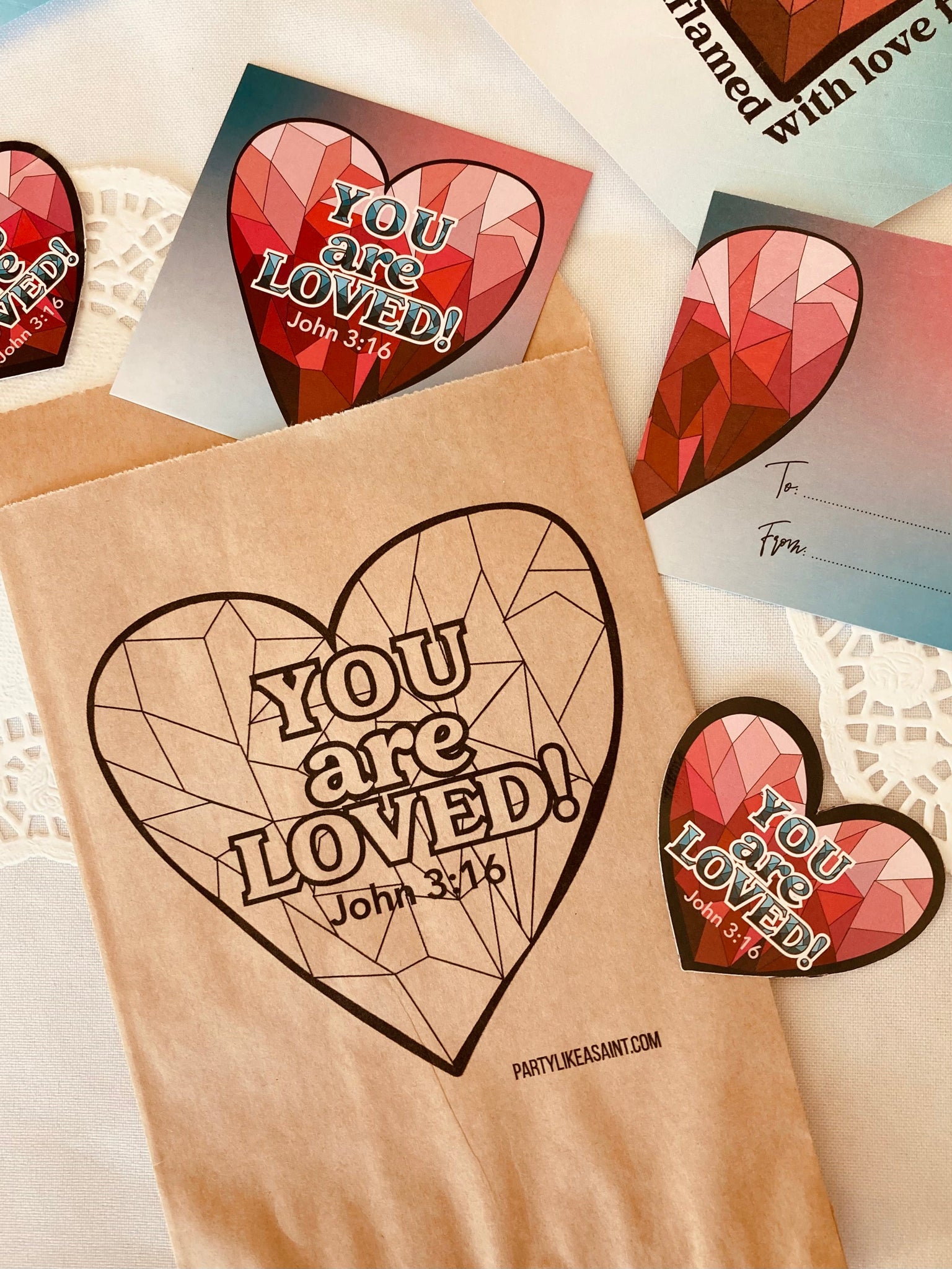 You Are Loved Heart Valentine's Day Party Package