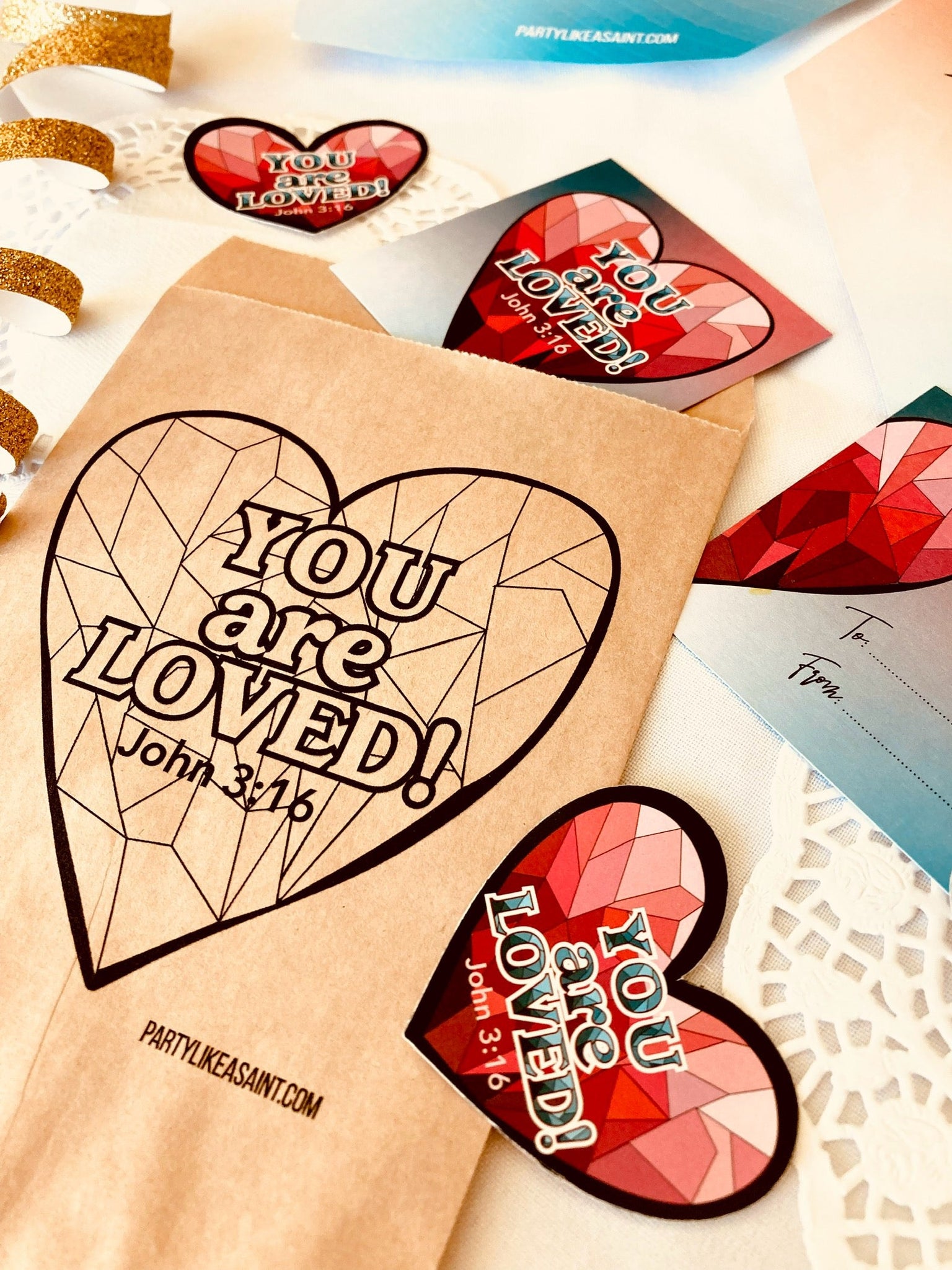 You Are Loved Heart Valentine's Day Party Package