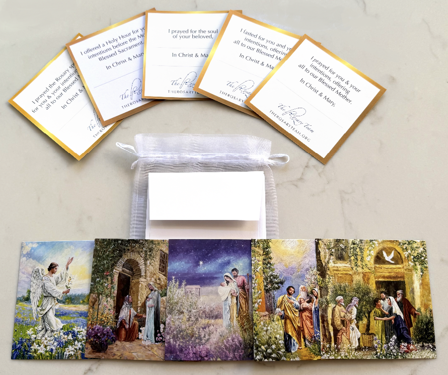 Spiritual Bouquet Prayer Cards Set of 5 with Envelopes