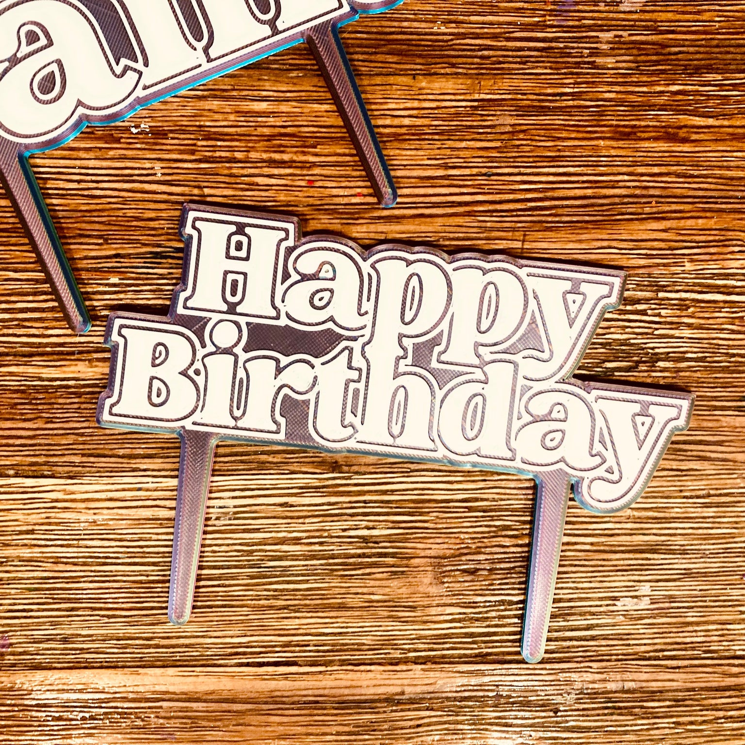 Reusable 3D Cake Toppers — Happy Birthday & Be a Saint