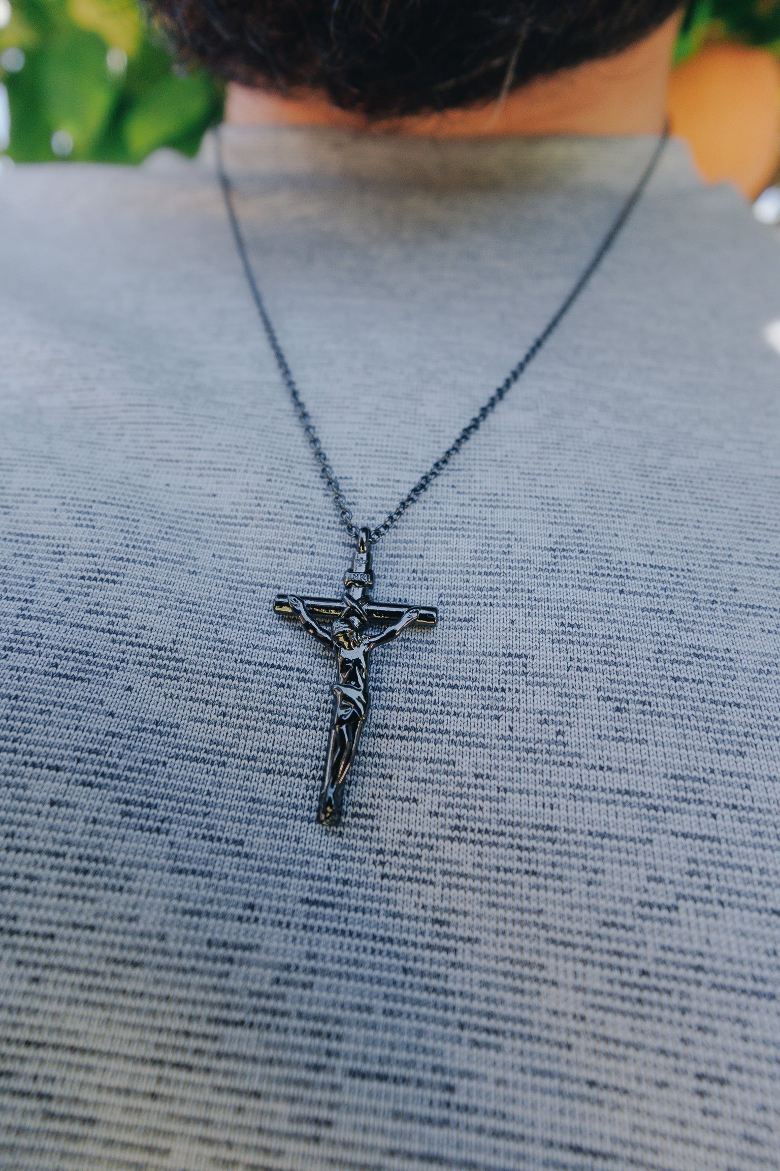 Mens Black Crucifix