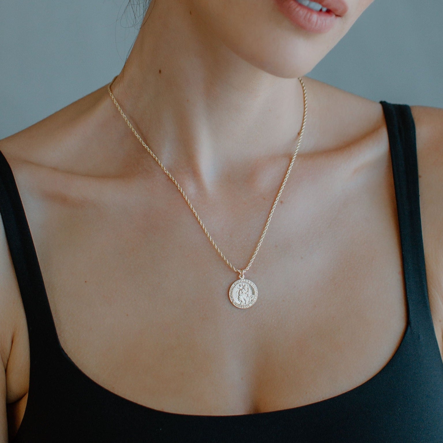 Gold Filled Saint Christopher Charm Necklace