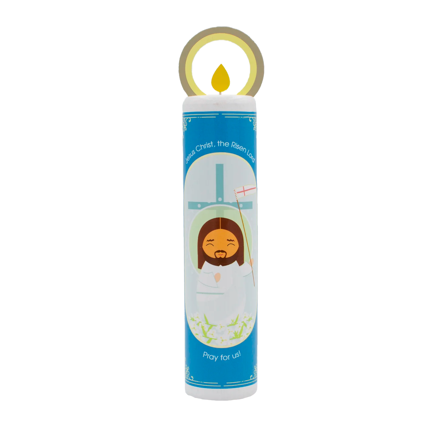 Jesus Christ, the Risen Lord (Eternal Rest prayer for the deceased) Wooden Prayer Candle