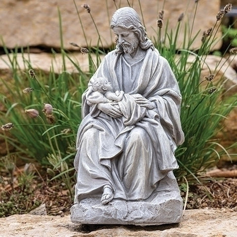 15.5"H Jesus Holding Baby Garden Statue