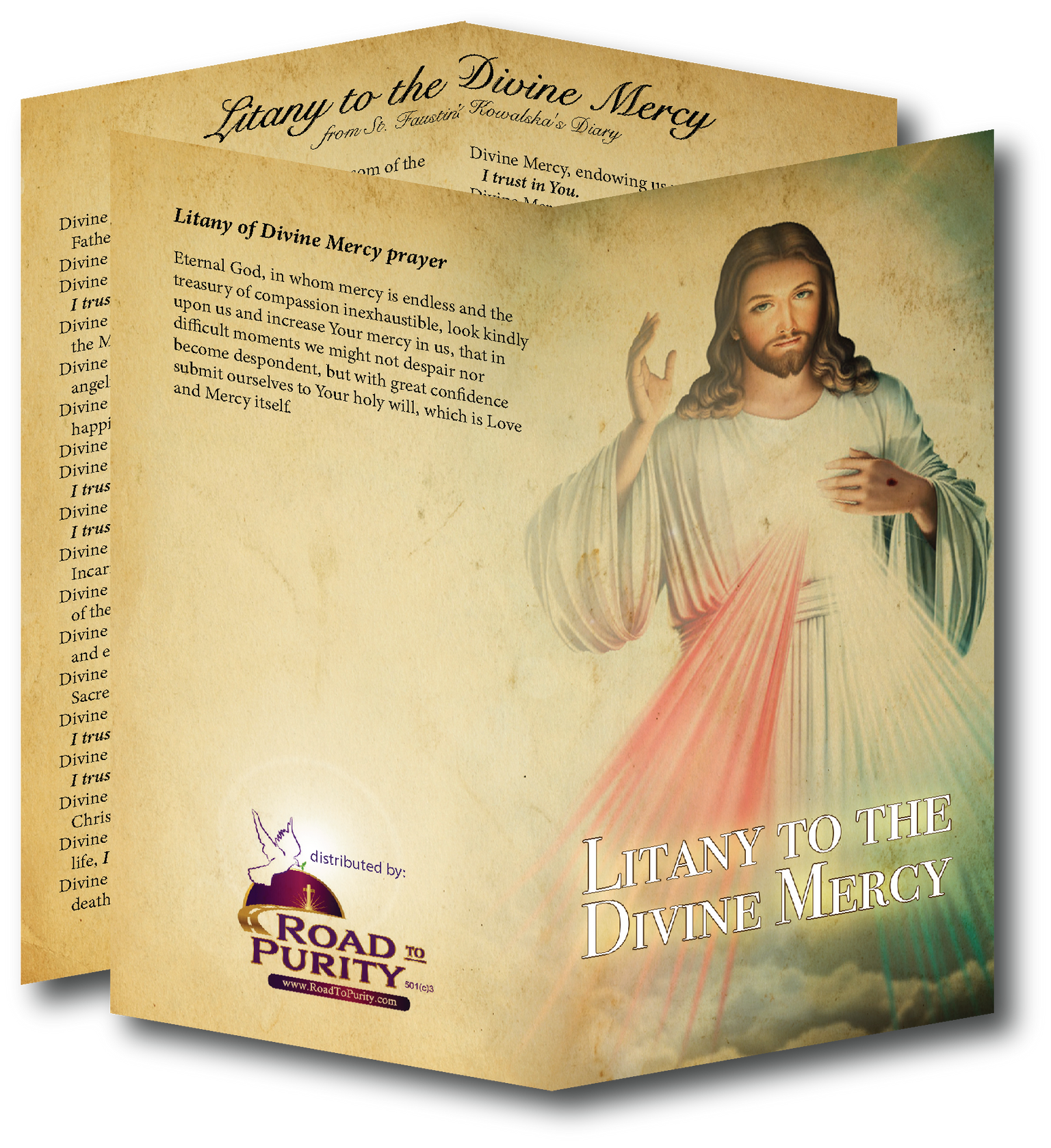 Litany to the Divine Mercy  - Prayer Card / 3" x 6" folded (c)