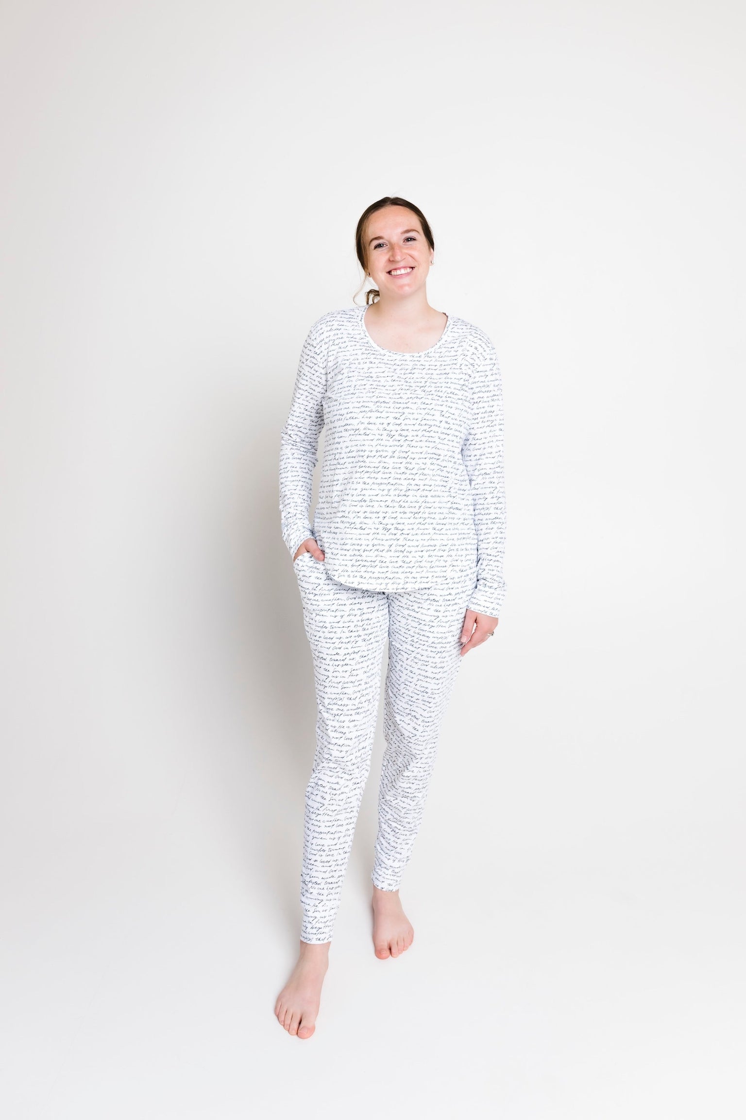 Love One Another Womens PJ Jogger Set Cotton