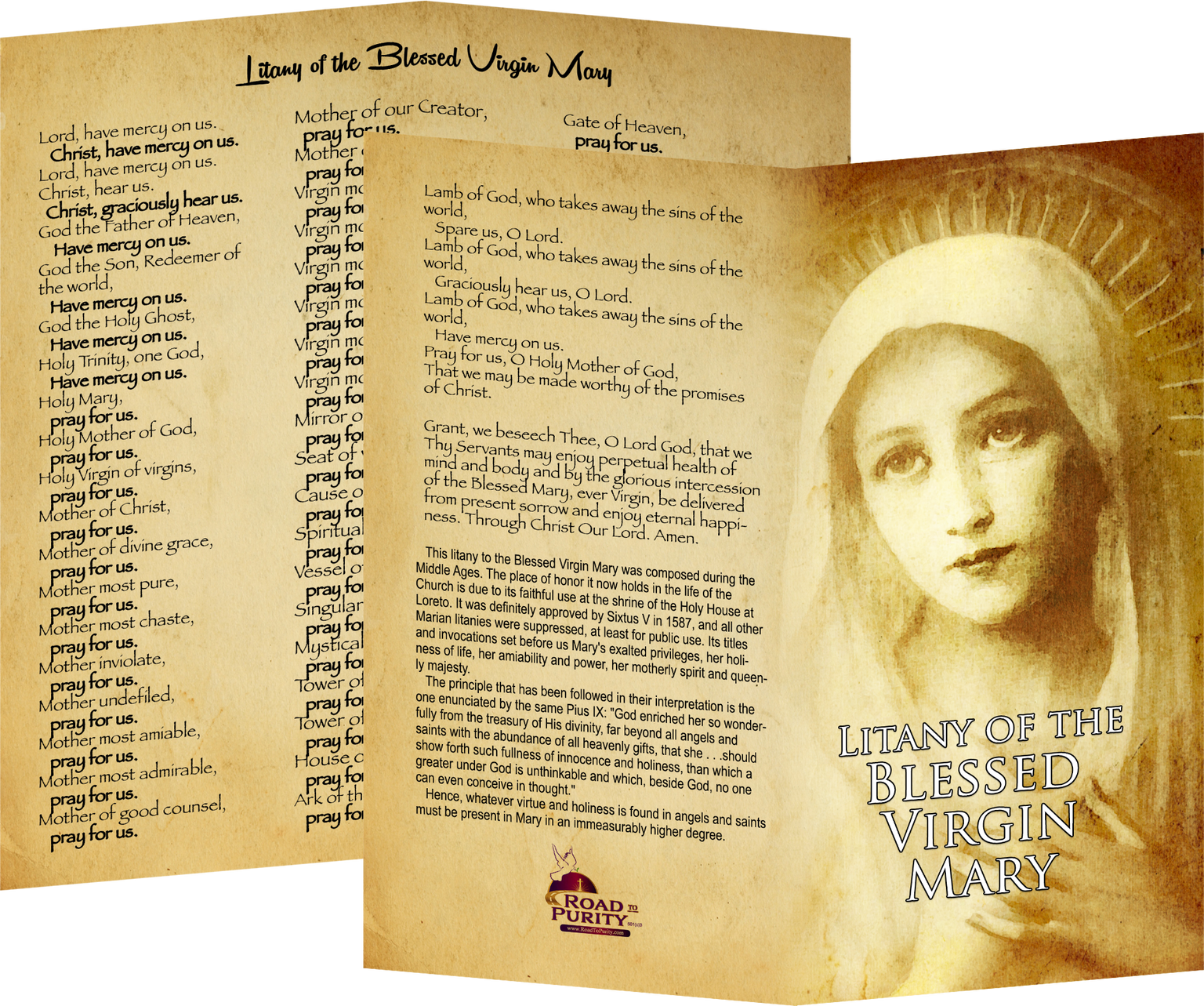 Litany of the Blessed Virgin Mary - Prayer Card / 3" x 6" folded (c)