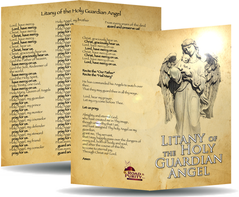 Litany of the Holy Guardian Angel - Prayer Card / 3" x 6" folded (c)