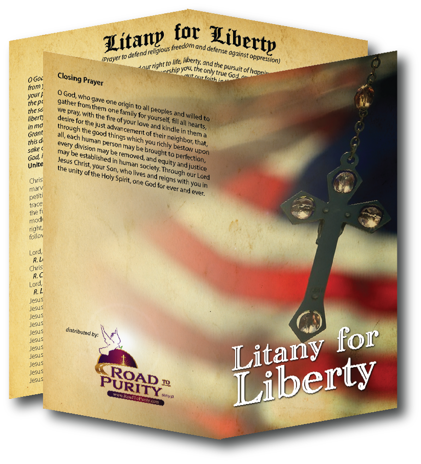 NEW! Litany for Liberty  - Prayer Card / 3" x 6" folded (c)