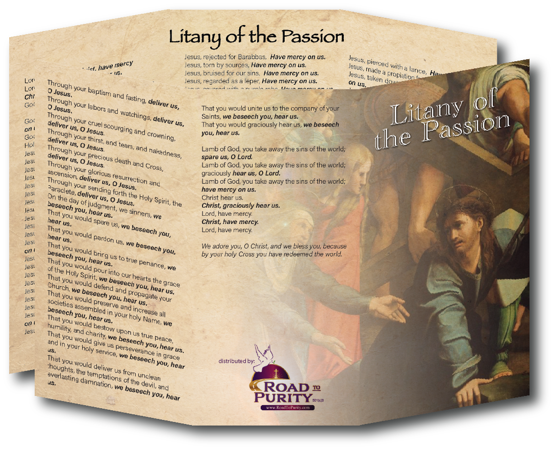 Litany of the Passion  - Prayer Card / 3" x 6" folded (c)