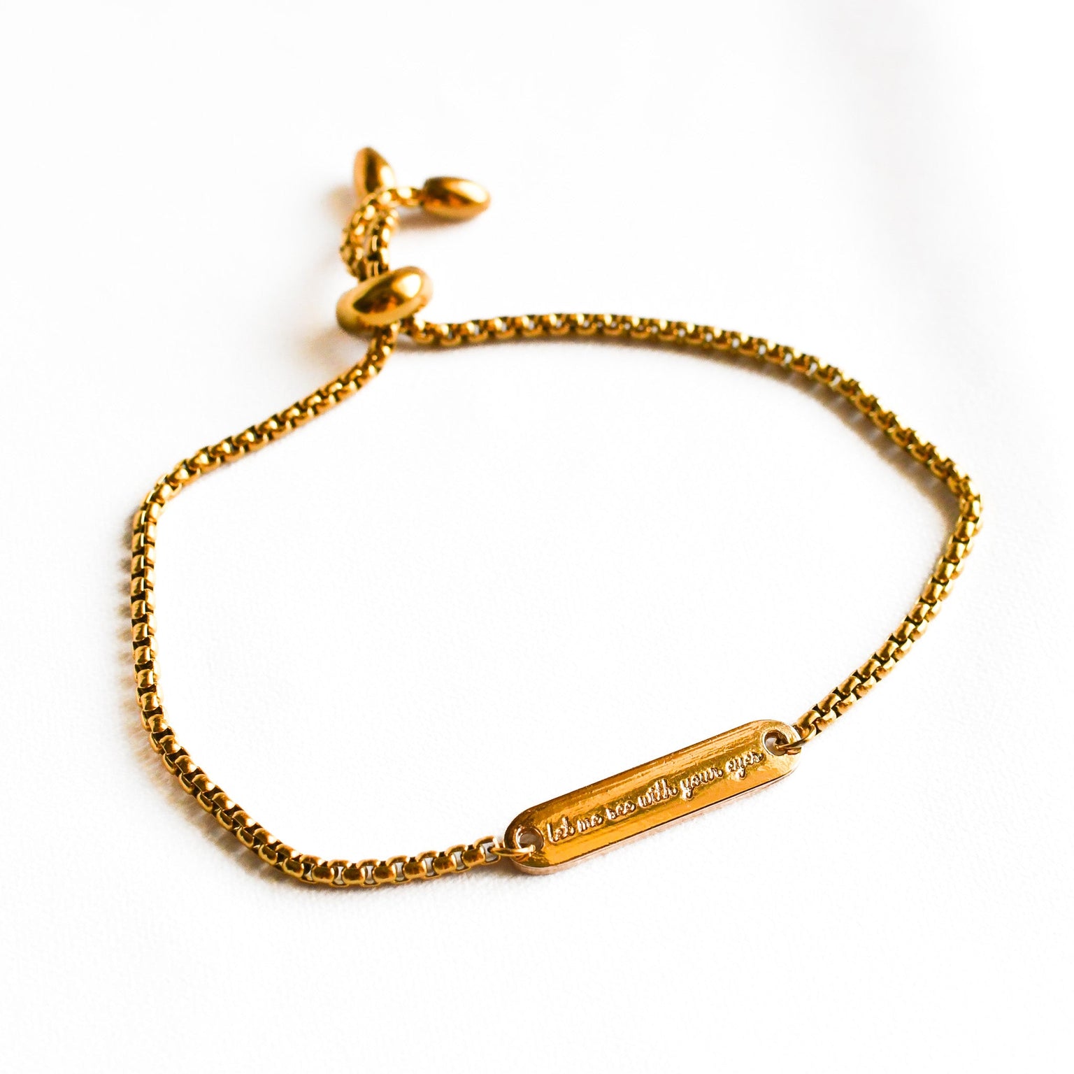 Love with God’s Heart Gold Slider Bracelet