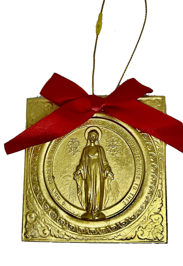 Miraculous Medal Square Ornament