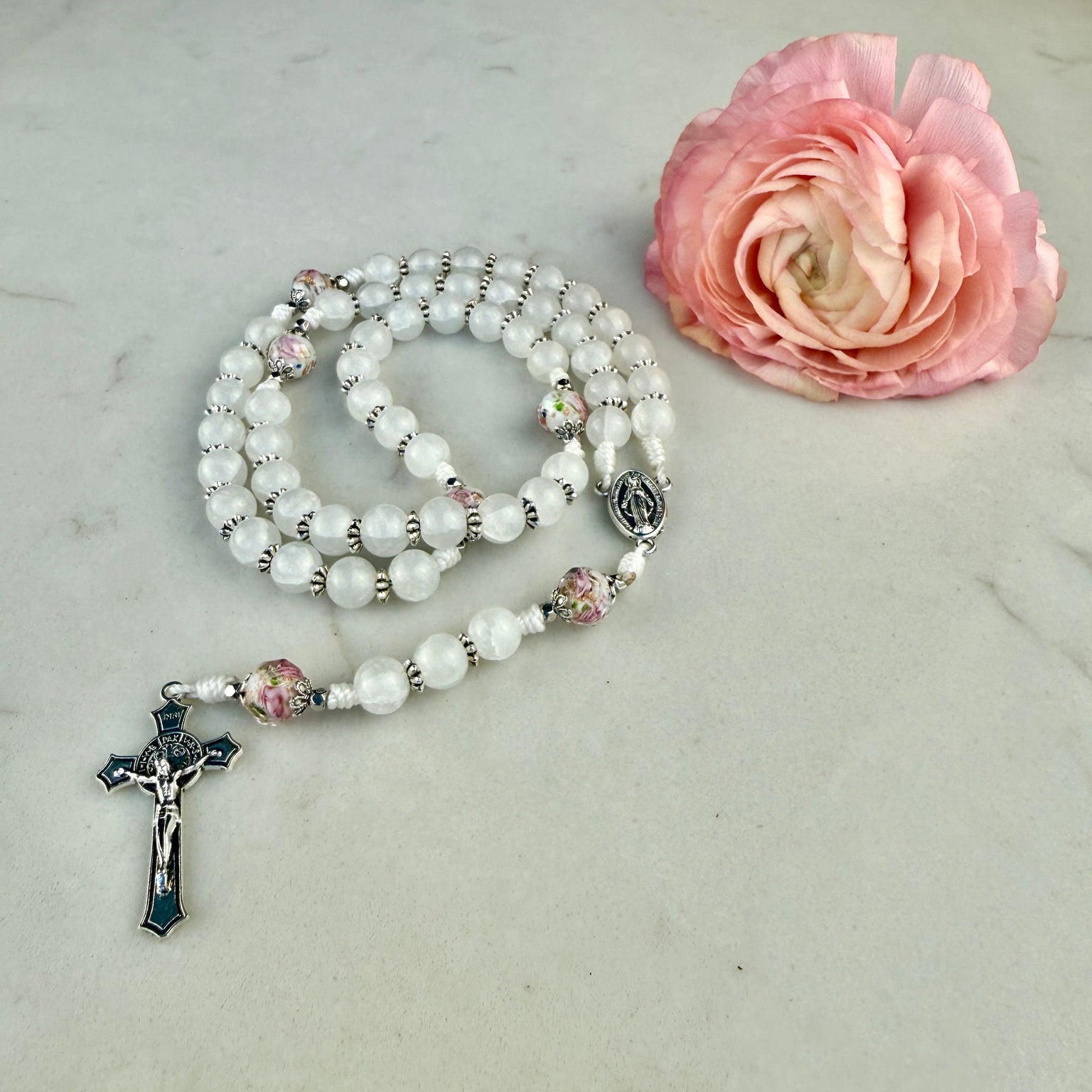 Ave Maria Glass Bead Rosary Bundle