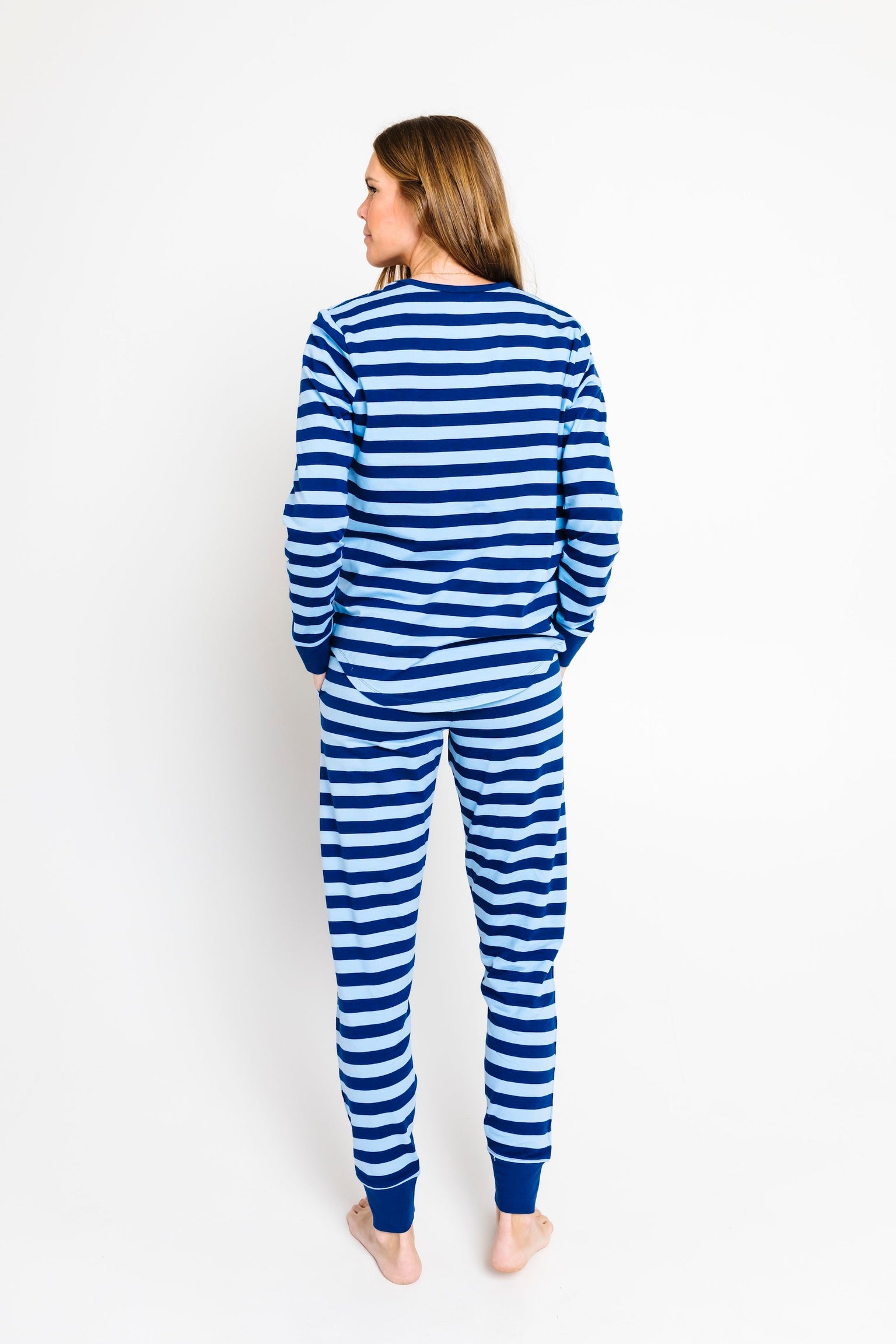 No Greater Love Blue Womens PJ Jogger Set Cotton