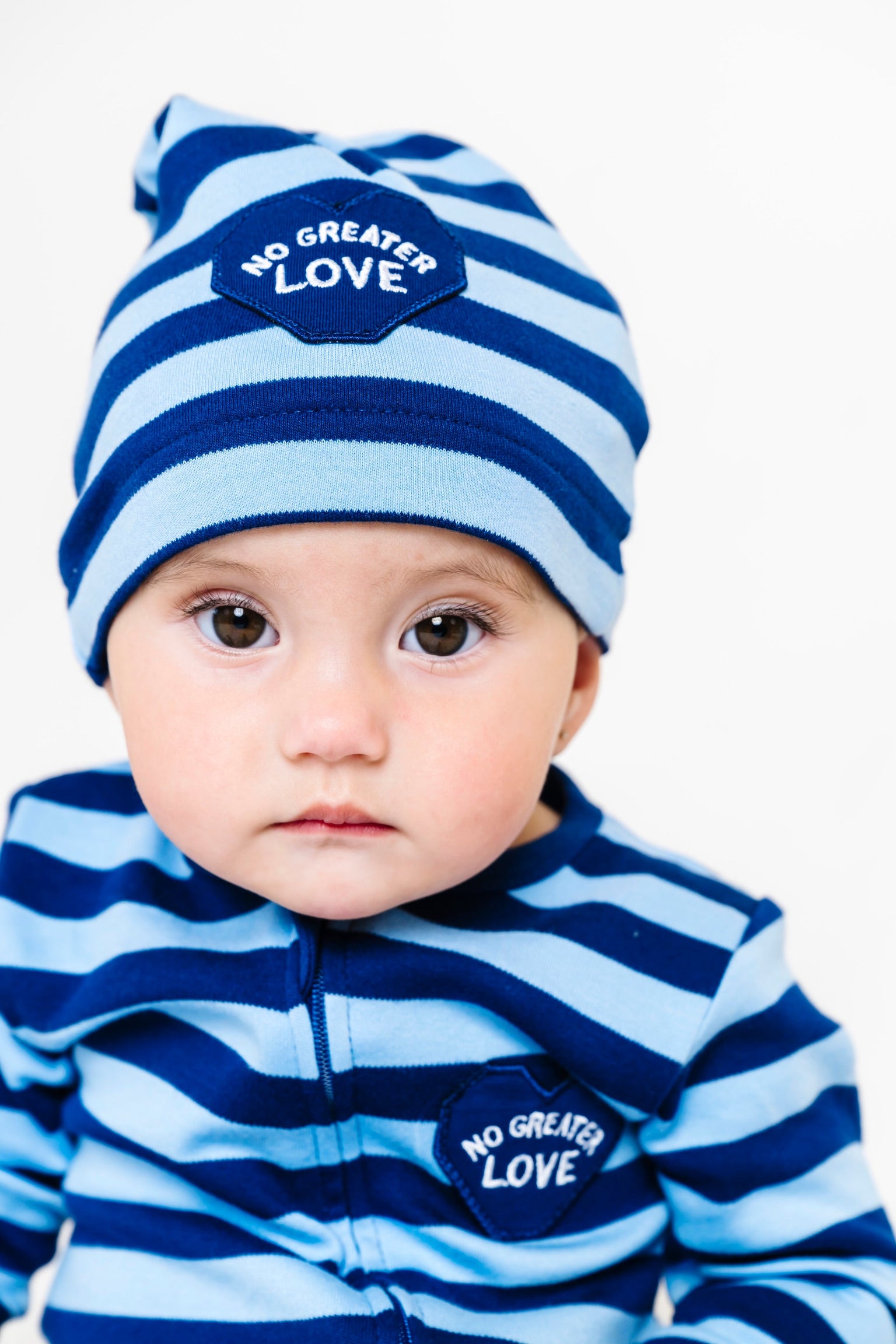 No Greater Love Blue Knotted Hat Cotton