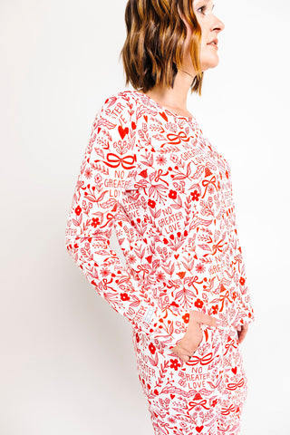 No Greater Love Pink Women's PJ Jogger Set Bamboo