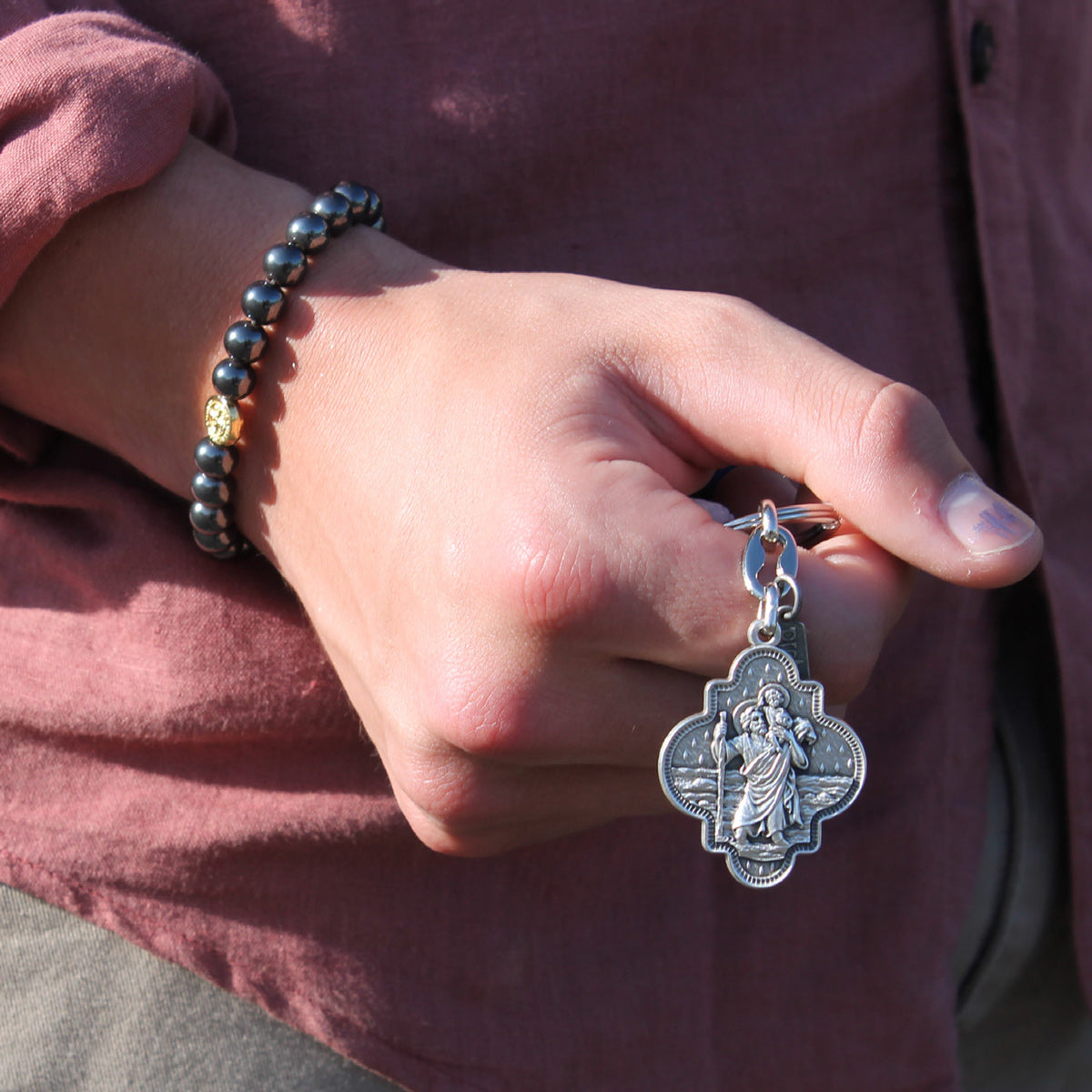Saint Christopher Travel Protection Key Ring