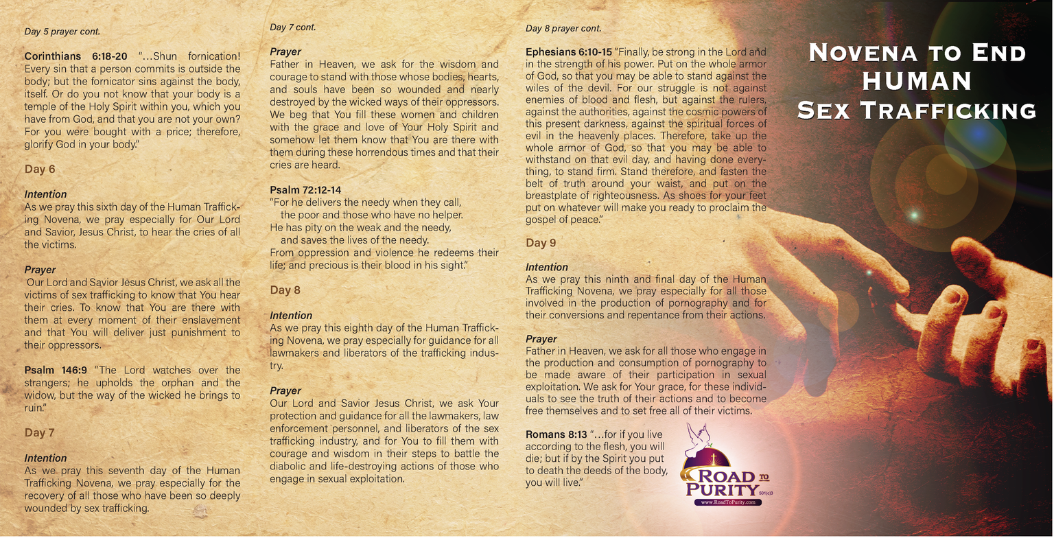 Novena to End Human Sex Trafficking - Prayer Card / 3" x 6" folded (c)