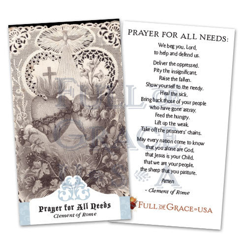 Prayer for All Needs Holy Card
