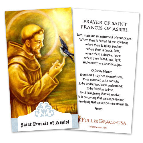 St. Francis of Assisi Holy Cards