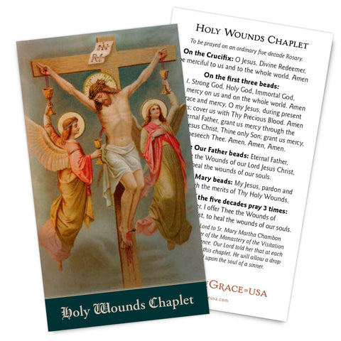 Holy Wounds Chaplet Holy Card