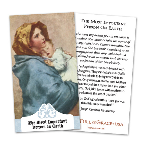 The Most Important Person on Earth is a Mother Holy Card