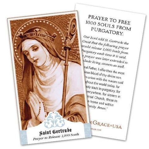 Saint Gertrude the Great Holy Card