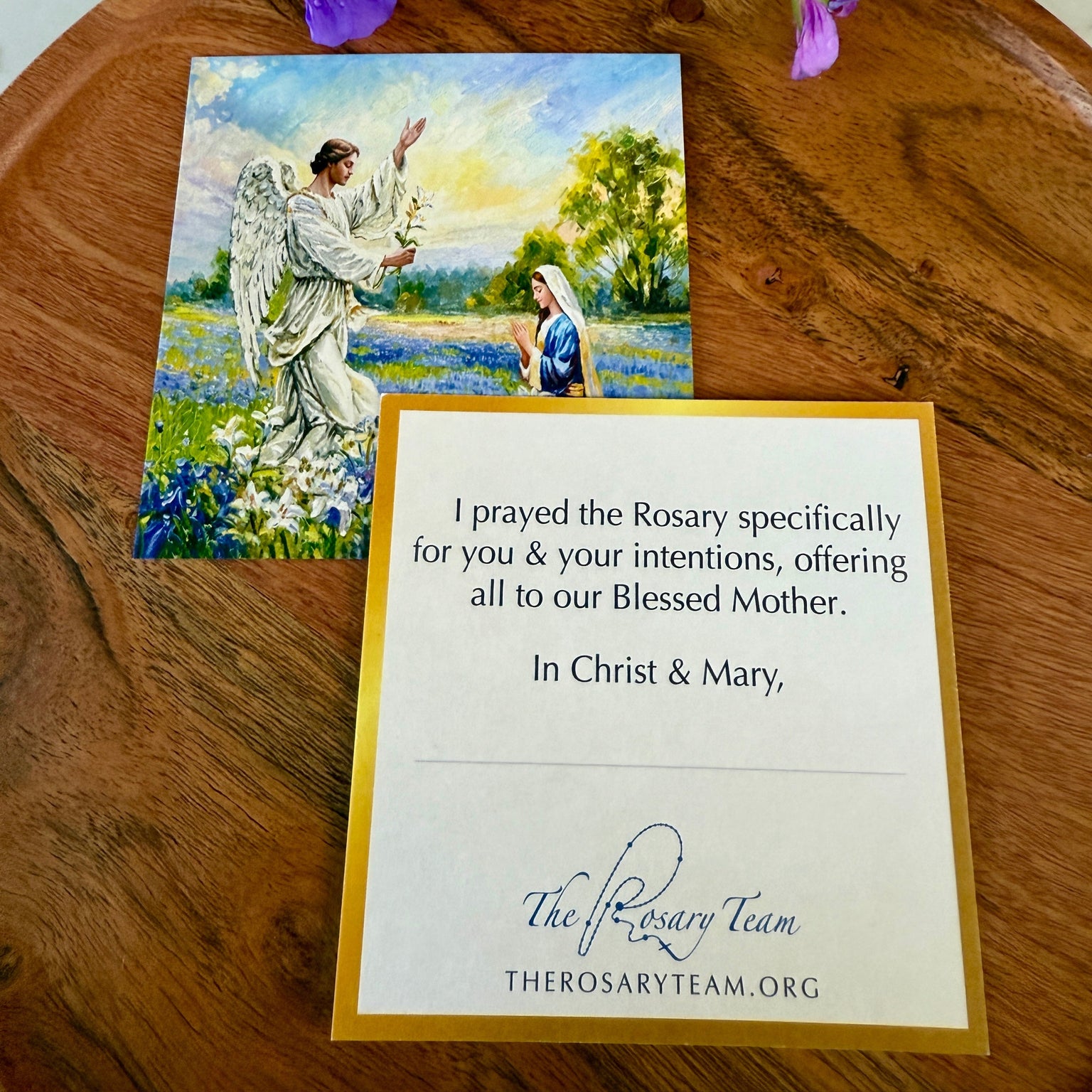 Spiritual Bouquet Prayer Cards Set of 5 with Envelopes